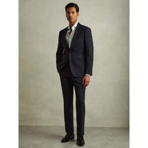 REISS GRACE Wool Blend Prince of Wales Check Trousers